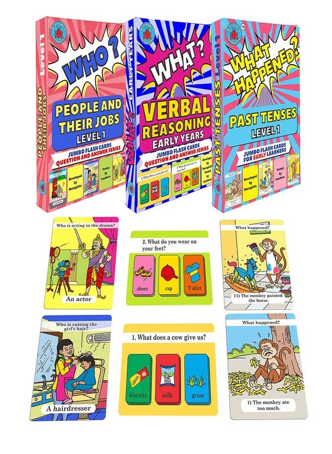 Brainy Bug Resources 90 Fashcards for Questions for Early Learners | 30 What Happened? Questions Audioenabled Deck | 30 What? Questions | 30 Who? Questions | Vocabulary, Grammar, Verbal Reasoning - Image 1